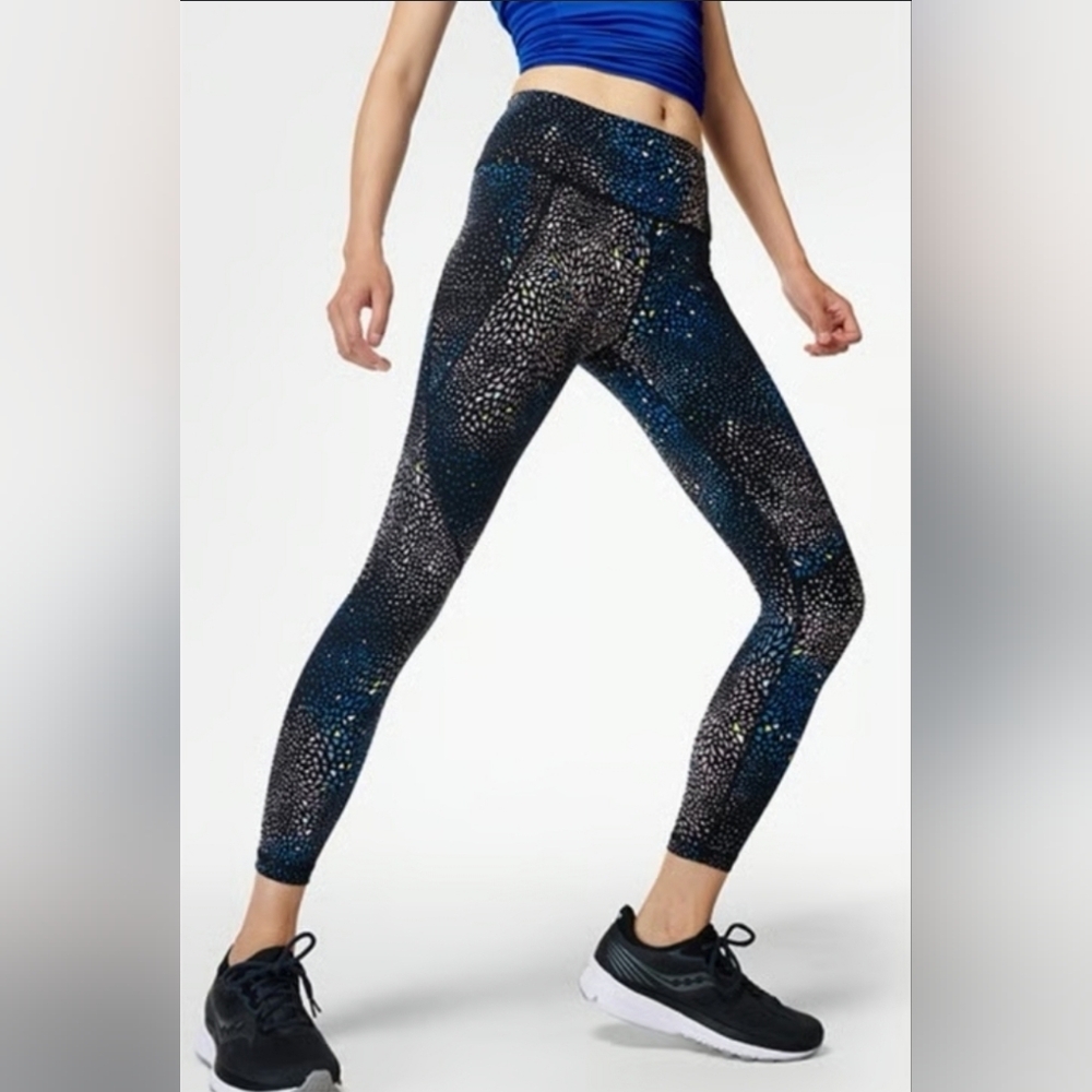 Sweaty Betty Power 7/8 Workout Leggings Activewear Triangle Construct Med